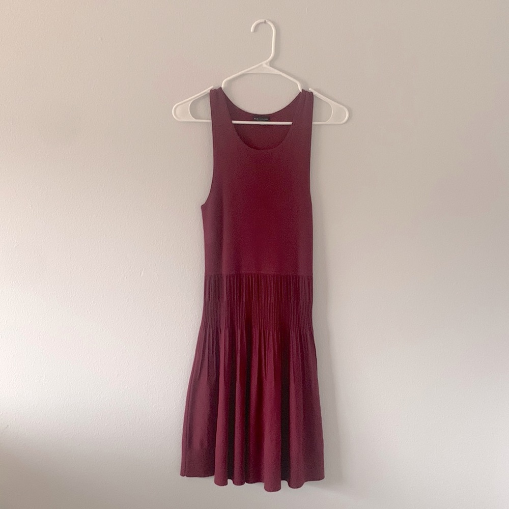 Club Monaco Fit and Flare A-Line Burgundy Dress